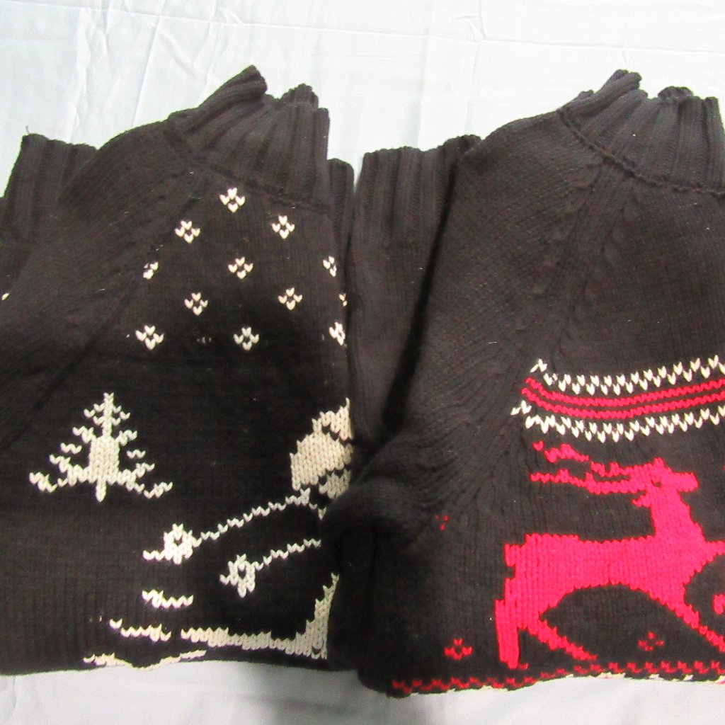 Womens Vtg Chaps Mock Neck Knit Holiday / Ski Sweaters Sz M Lot Of 2